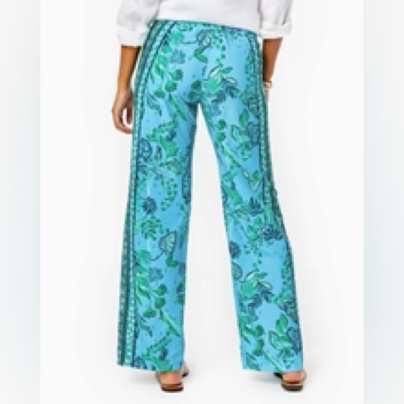 NWT Lilly Pulitzer Bal Harbour Palazzo Pants Plant One On You Size Medium 32x33 - Picture 4 of 8